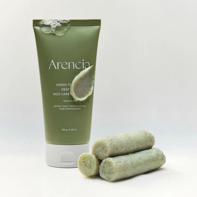 Arencia Green Tea + LHA Deep Pore Rice Cake Cleanser