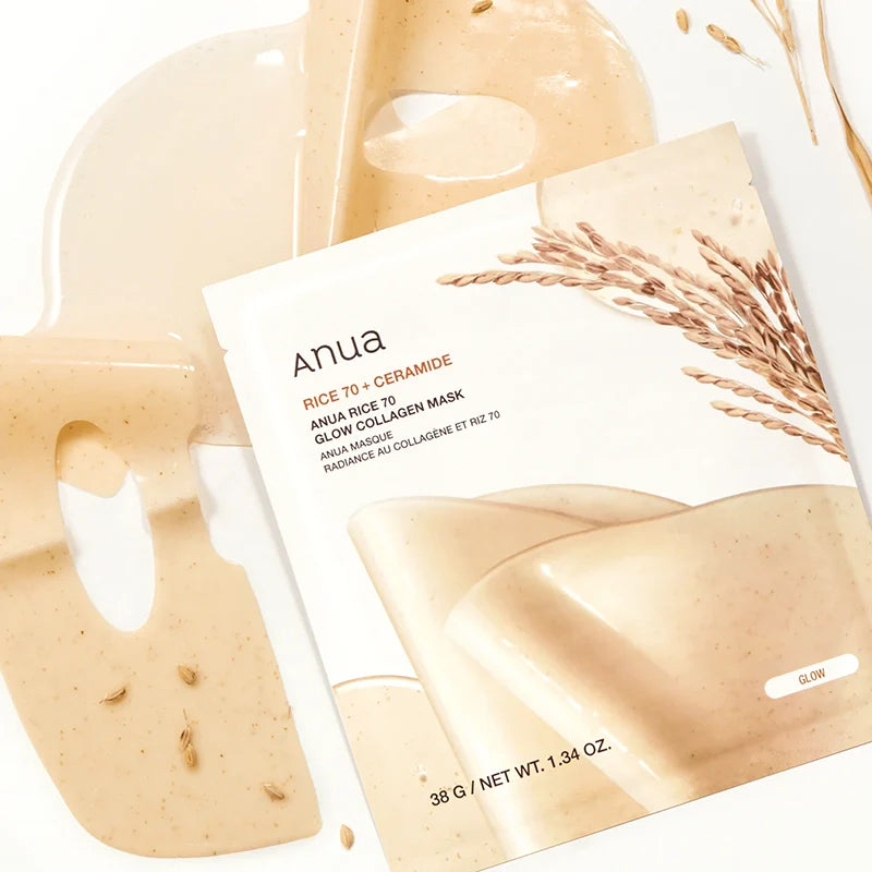 Anua Rice 70 Glow Collagen Mask - Skinn K.