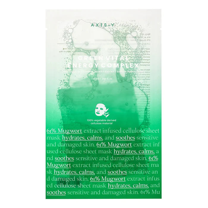 Axis-Y 61% Mugwort Green Vital Energy Complex Sheet Mask - Skinn K.