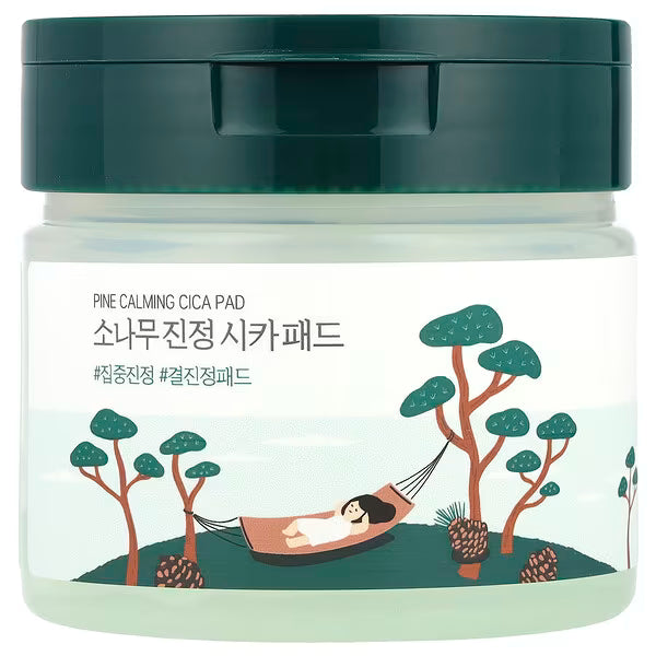 ROUND LAB Pine Calming Cica Pad Unscented Exfoliating and Toning Pads for All Skin Types - Skinn K.