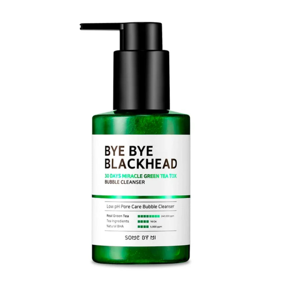 Some By Mi Bye Bye Blackhead 30 Days Miracle Green Tea Tox Bubble Cleanser - Skinn K.